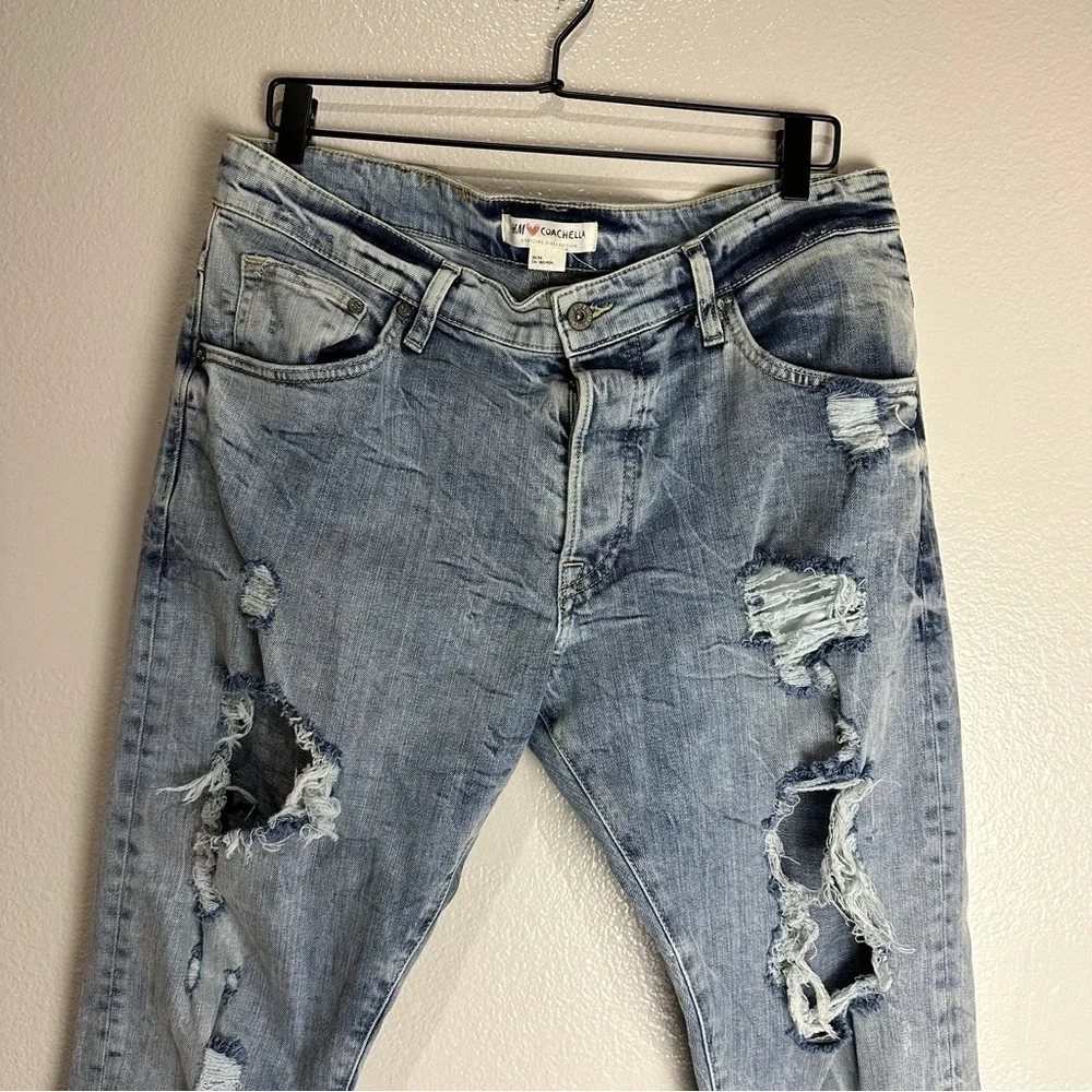 HM Coachella  Denim Jeans Pants Distressed Size 36X34